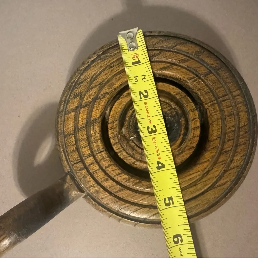vintage oak candle holder
